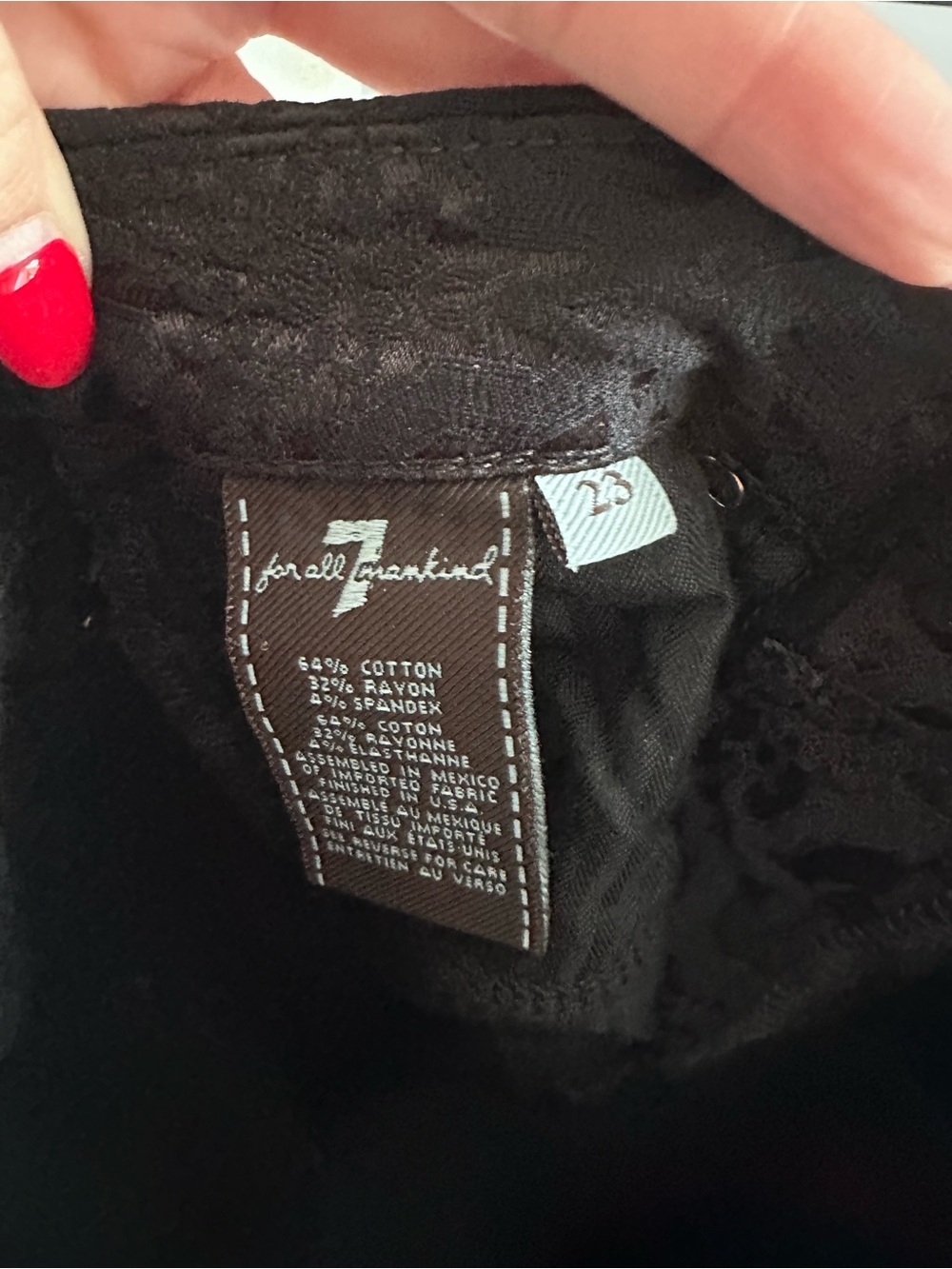 7 For All Mankind Black Floral Jacquard Skinny Jeans *NEW* - Picture 4 of 4